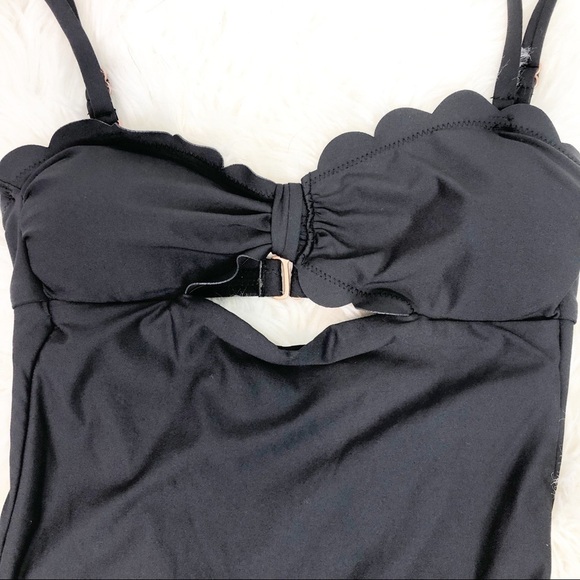 CHELSEA 28 BLACK SCALLOP EDGE ONE PIECE SWIMSUIT WOMENS SZ XS - Picture 7 of 8